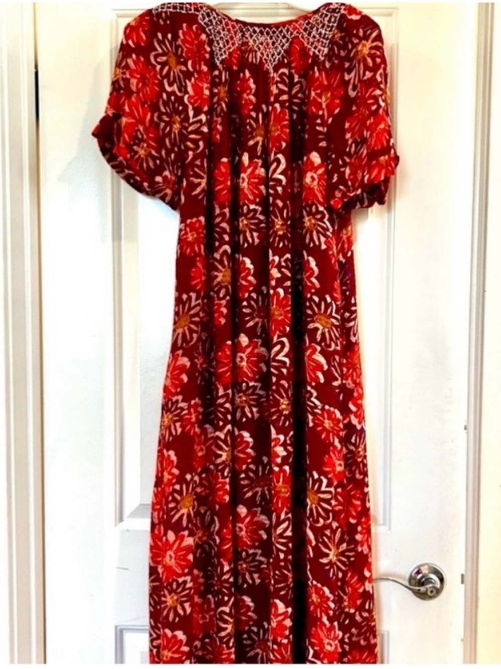 Free People Boho Floral Maxi Dress in Fuchsia and Coral - Picture 5 of 7